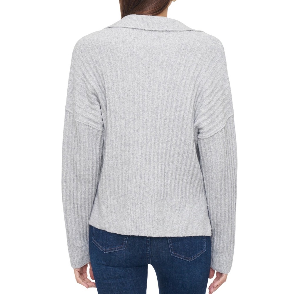 Pistola Zoe Relaxed Polo Sweater Heather Gray Size Small Revolve NWT - Picture 3 of 9